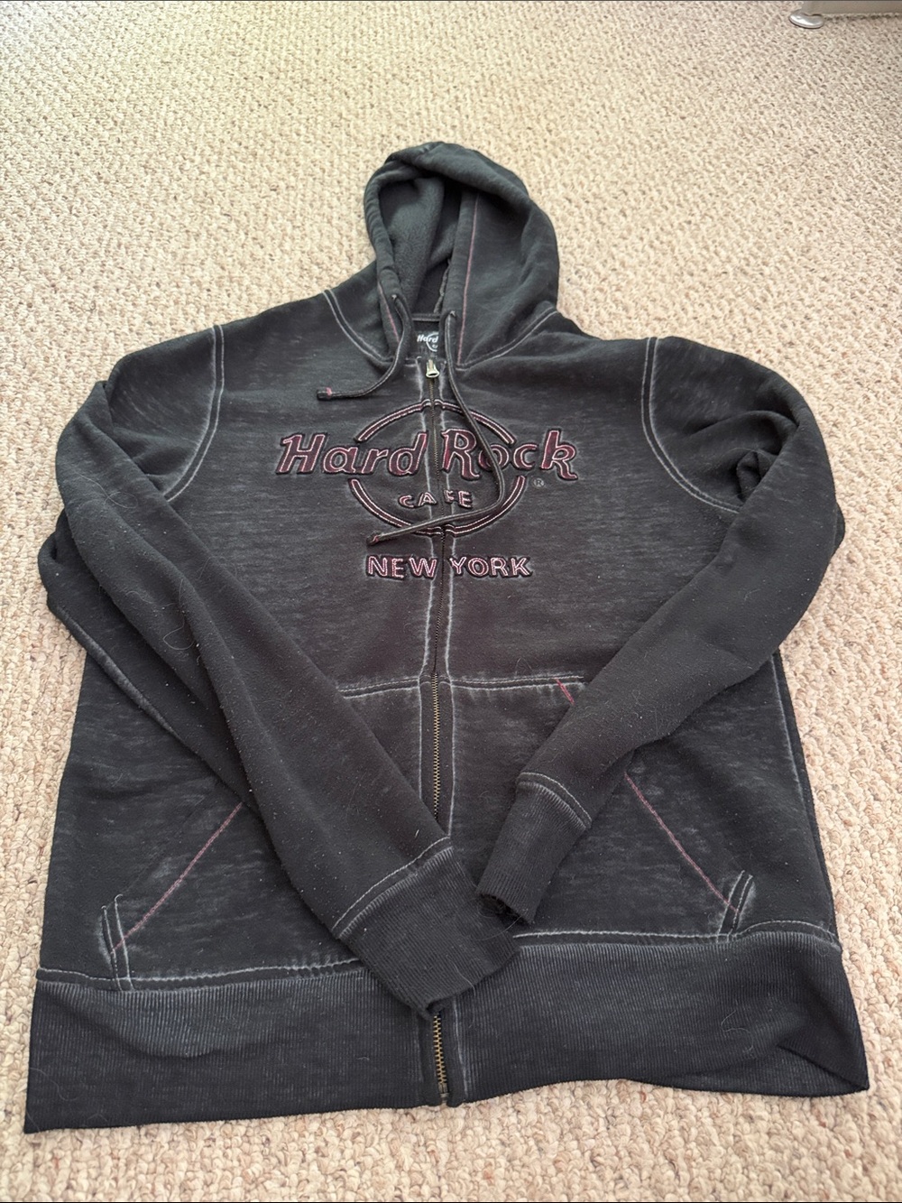 Hard Rock Cafe New York Black Zip-Up Hoodie